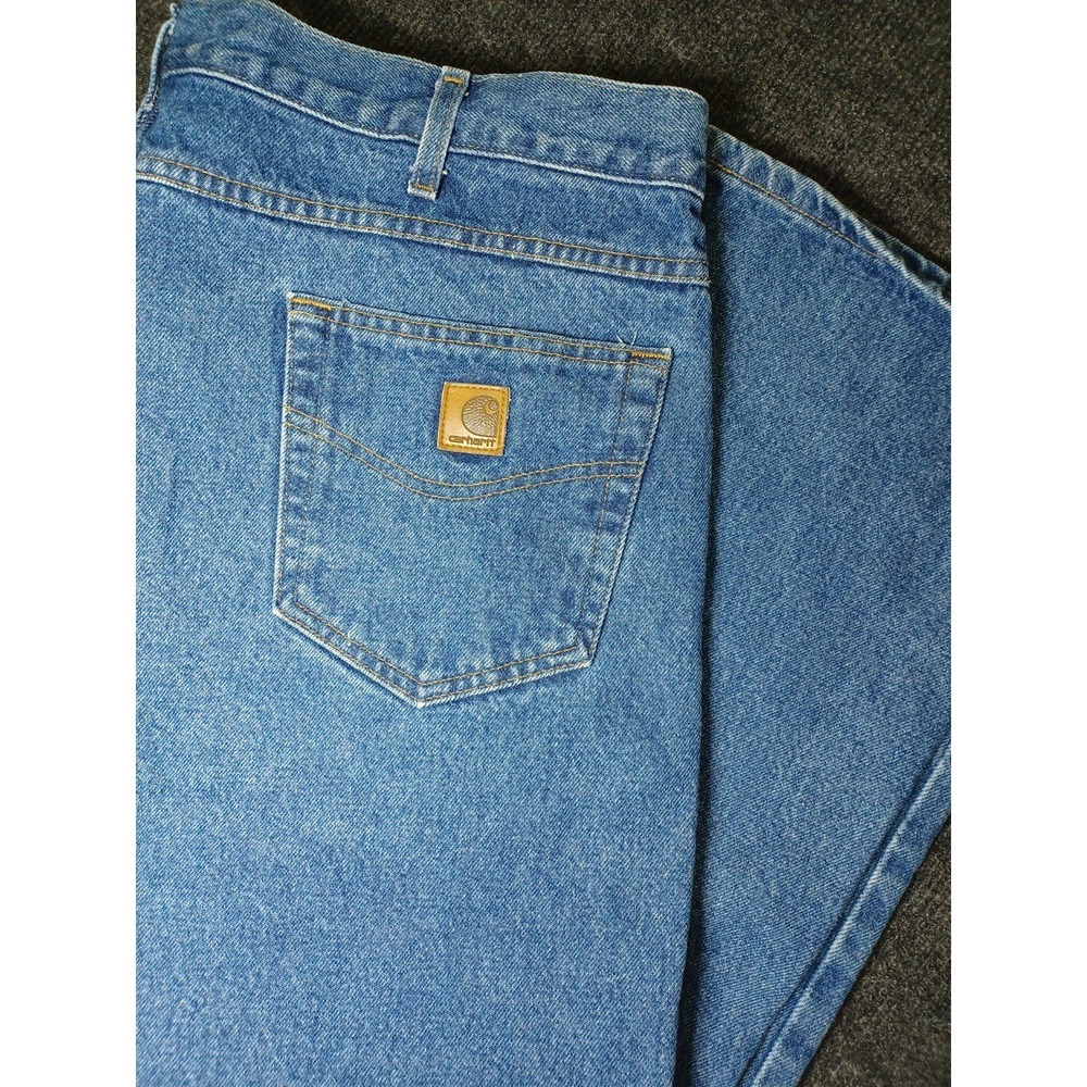 Carhartt B180 DST Jeans Mens 44x30 Blue Relaxed Fit Straight Leg Denim Workwear